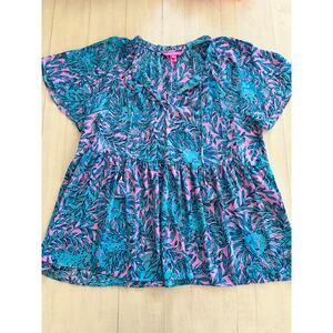 NWOT Lilly Pulitzer Zadie “You Grow Girl” in Bermuda Blue Size XL Beachy Resort